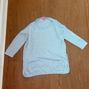 Lilly Pulitzer blue and gold sweater